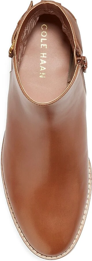 Women's Hampshire 25MM Leather Buckle Booties - British Tan - Size 5 - Image 4
