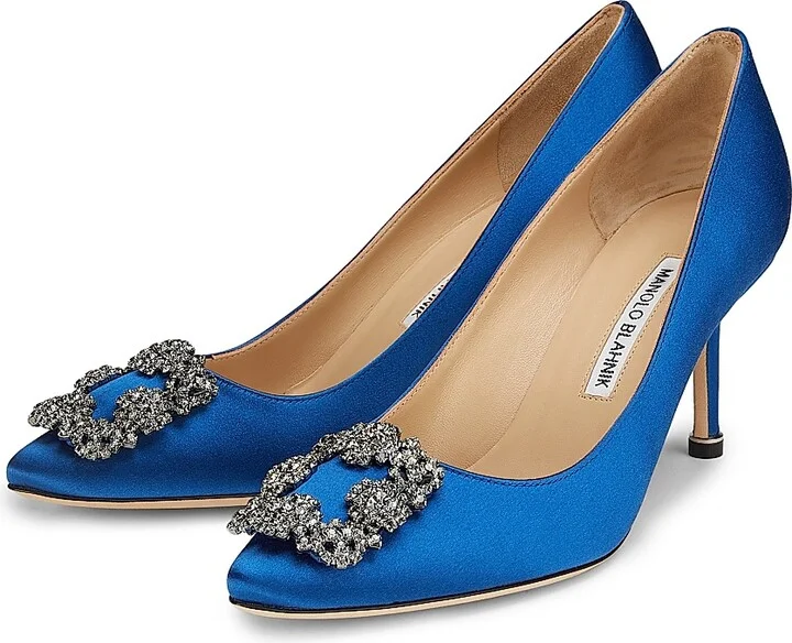 Women's Hangisi 70MM Crystal-Embellished Satin Pumps - Black - Size 4 - Image 7