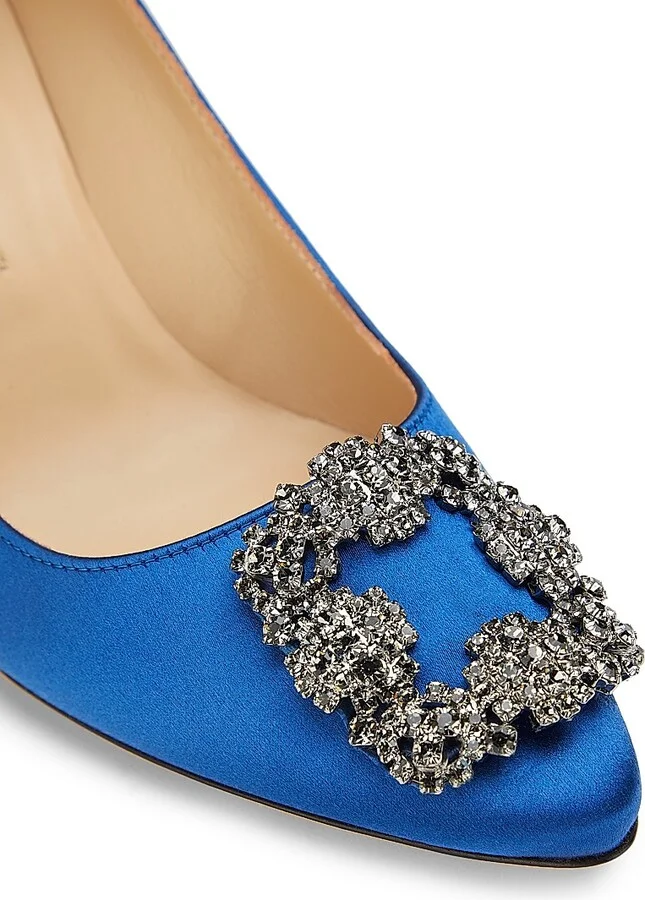 Women's Hangisi 70MM Crystal-Embellished Satin Pumps - Black - Size 4 - Image 10