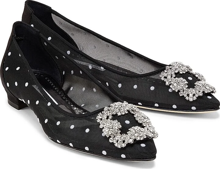 Women's Hangisi Dotted Embellished Ballet Flats - Light Cream - Size 12 - Image 2
