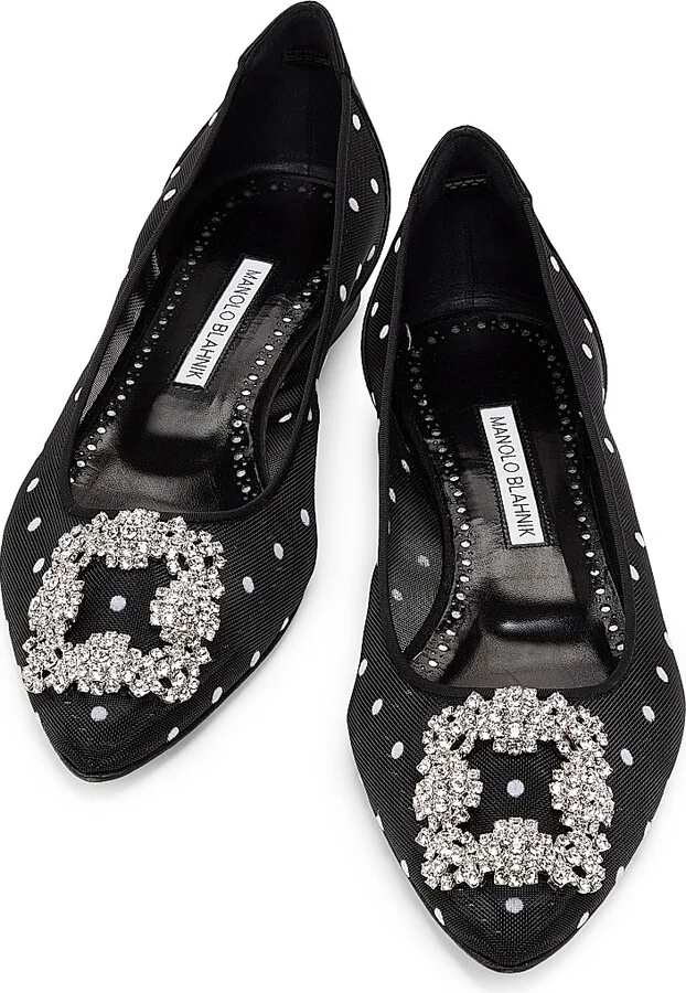 Women's Hangisi Dotted Embellished Ballet Flats - Light Cream - Size 12 - Image 4