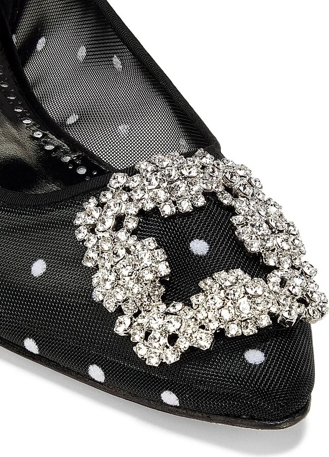 Women's Hangisi Dotted Embellished Ballet Flats - Light Cream - Size 12 - Image 6