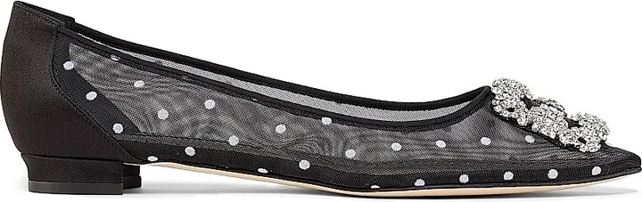 Women's Hangisi Dotted Embellished Ballet Flats - Light Cream - Size 12
