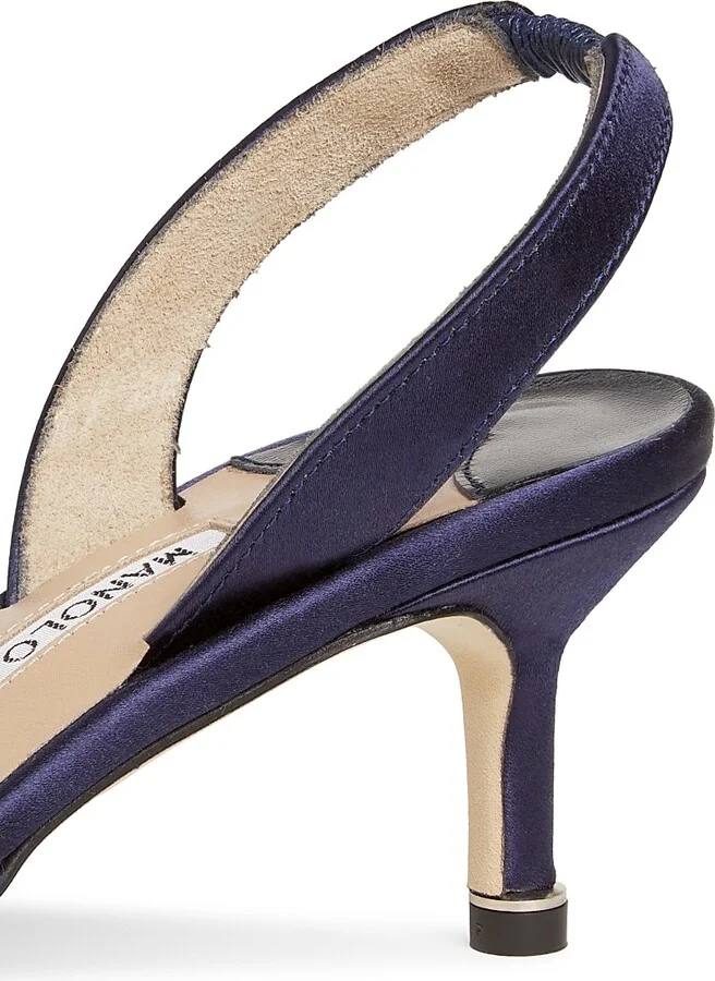 Women's Hangisli 50MM Satin Jewel Buckle Pumps - Navy - Size 5 - Image 5