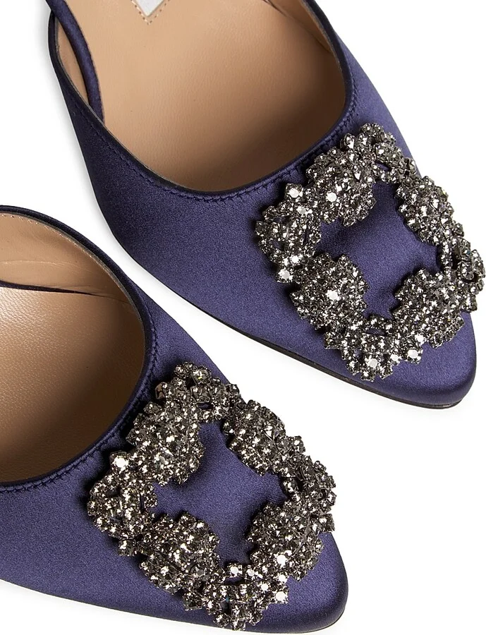 Women's Hangisli 50MM Satin Jewel Buckle Pumps - Navy - Size 5 - Image 6