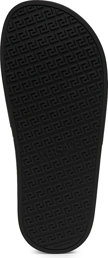 Women's Hardware Logo Slides - Black Versace Gold - Size 5 Sandals - Image 6