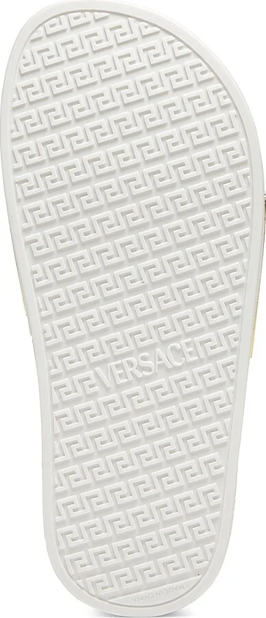 Women's Hardware Logo Slides - Black Versace Gold - Size 5 Sandals - Image 11