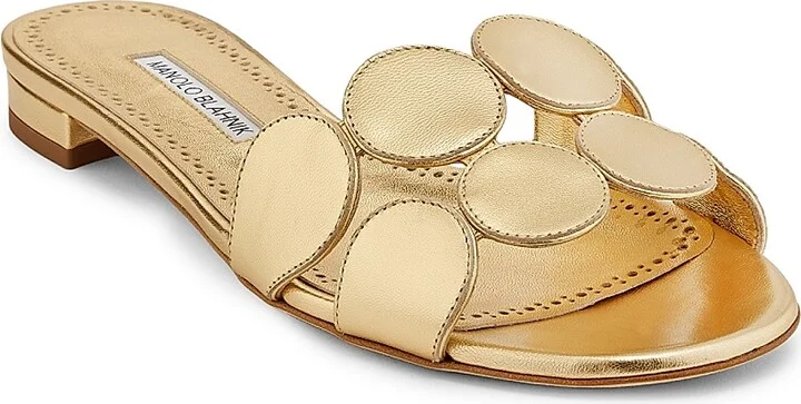 Women's Haribal Nappa Leather Flats - Gold - Size 5 - Image 2