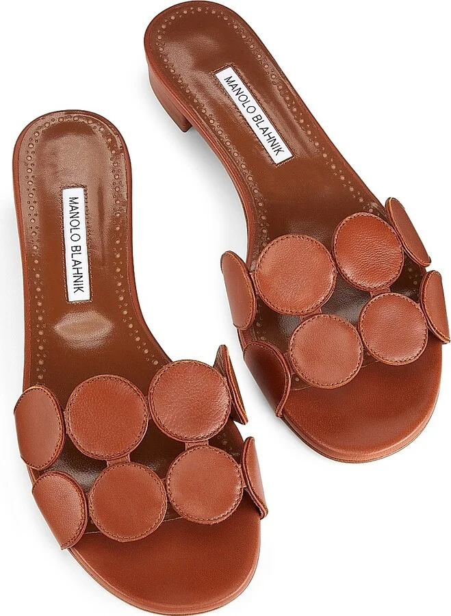 Women's Haribal Nappa Leather Flats - Medium Brown - Size 9 - Image 4