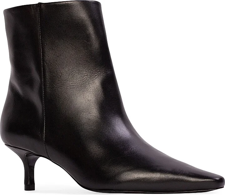 Women's Harlow 50MM Leather Booties - Black Leather - Size 5 - Image 2