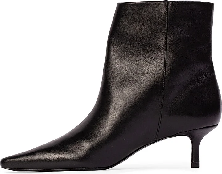 Women's Harlow 50MM Leather Booties - Black Leather - Size 5 - Image 4