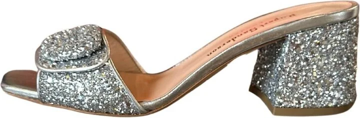 Women's Harper Crystal Block Heel Sandal In Black Silver Nappa