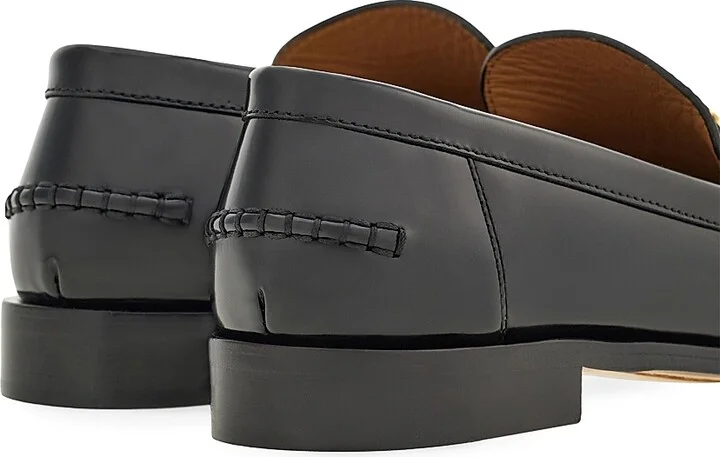 Women's Harry Logo Leather Bit Loafers - Nero Biscotto - Size 5 - Image 5