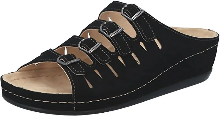 Women's Hassel Sandal In Black Nubuck