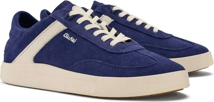Women's Haupu Leather Sneakers In Navy/off White