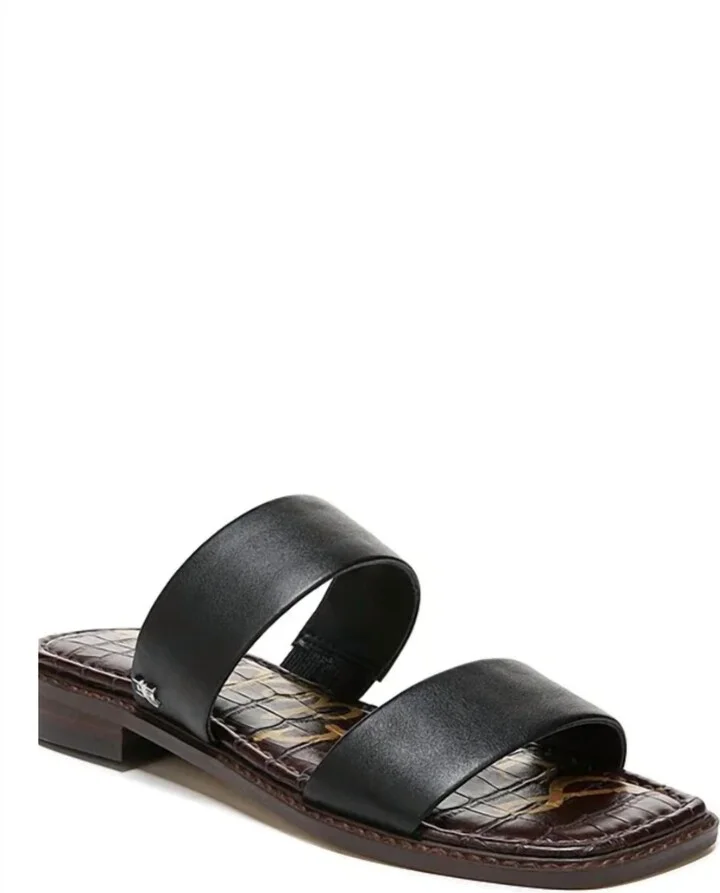 Women's Haydee Leather Slide Sandal In Black