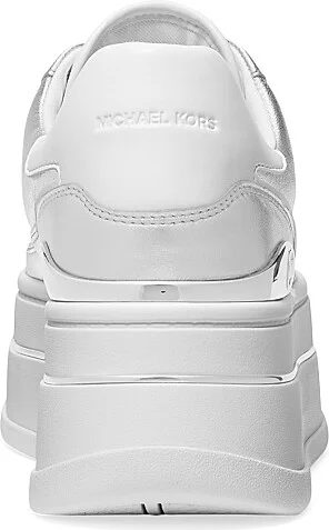 Women's Hayes Leather Platform Sneakers - Silver - Size 6 - Image 3