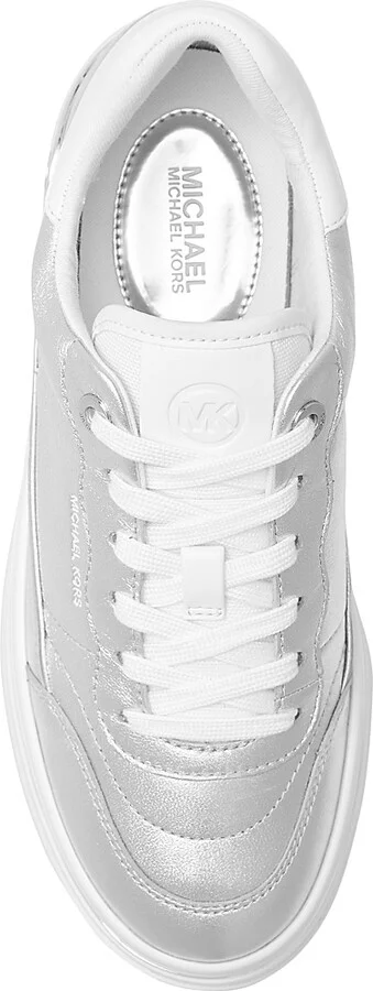 Women's Hayes Leather Platform Sneakers - Silver - Size 6 - Image 4
