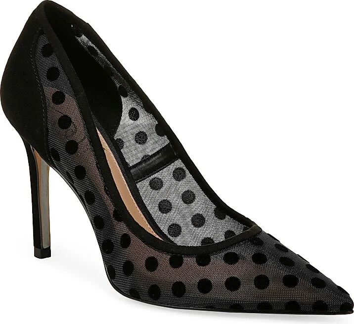 Women's Hazel 95MM Polka-Dot Mesh Pumps - Black - Size 5.5 - Image 2