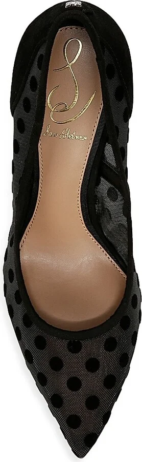 Women's Hazel 95MM Polka-Dot Mesh Pumps - Black - Size 5.5 - Image 4