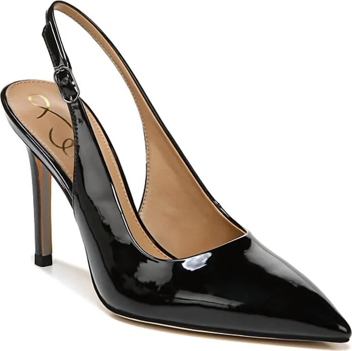 Women's Hazel Slingback Pump In Black Patent