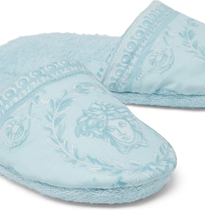 Women's Heart Baroque Slippers - Pale Blue - Size Large - Image 2