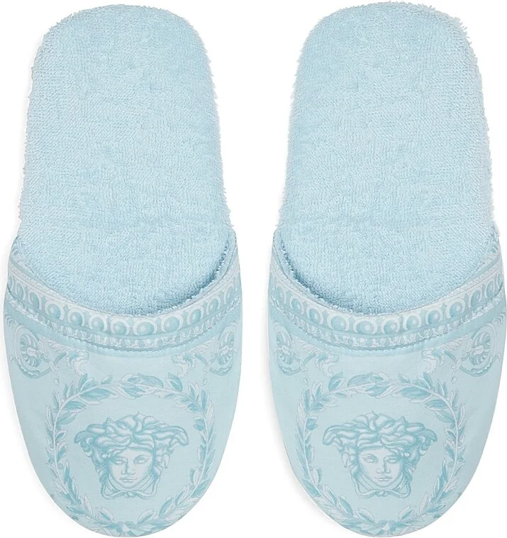Women's Heart Baroque Slippers - Pale Blue - Size Large
