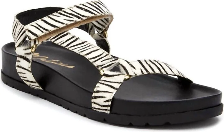 Women's Heartbeats Ankle Strap Sandal In Black/white