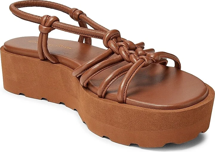 Women's Hebe Leather Platform Sandals - Cuoio - Size 6.5 - Image 2
