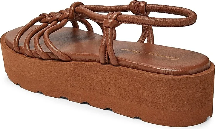 Women's Hebe Leather Platform Sandals - Cuoio - Size 6.5 - Image 3