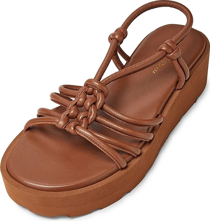 Women's Hebe Leather Platform Sandals - Cuoio - Size 6.5 - Image 4