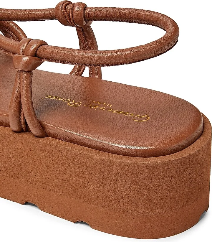 Women's Hebe Leather Platform Sandals - Cuoio - Size 6.5 - Image 6