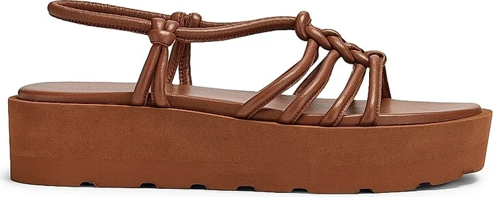 Women's Hebe Leather Platform Sandals - Cuoio - Size 6.5