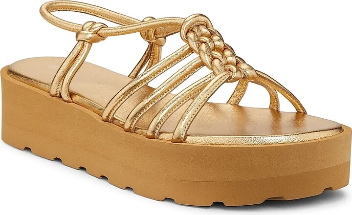 Women's Hebe Metallic Leather Platform Sandals - Mekong - Size 6.5 - Image 2