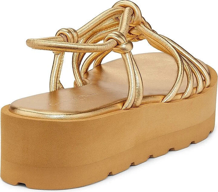 Women's Hebe Metallic Leather Platform Sandals - Mekong - Size 6.5 - Image 3