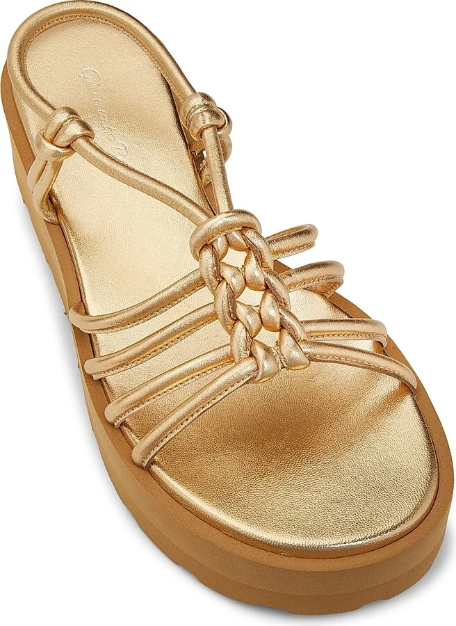 Women's Hebe Metallic Leather Platform Sandals - Mekong - Size 6.5 - Image 4
