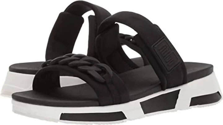 Women's Heda Sport Slide-Chain Sandal Slip On Mule In Black