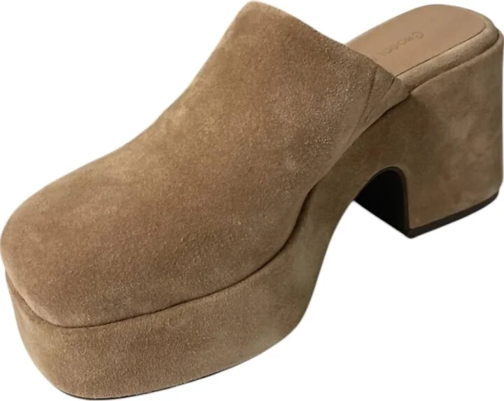 Women's Hedia High Clog Shoes In Latte
