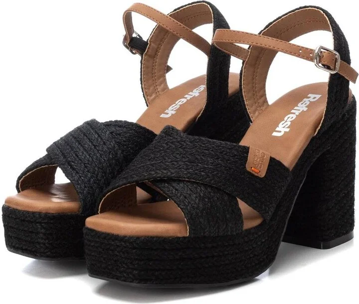 Women's Heeled Jute Platform Sandals By Xti - Image 4