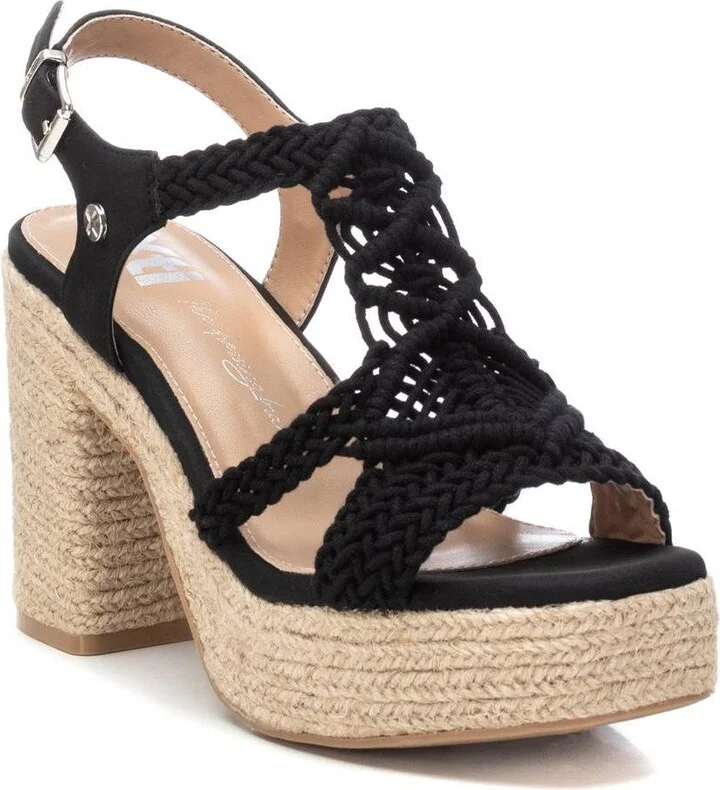 Women's Heeled Jute Platform Sandals By Xti - Image 6
