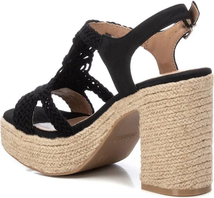 Women's Heeled Jute Platform Sandals By Xti - Image 8