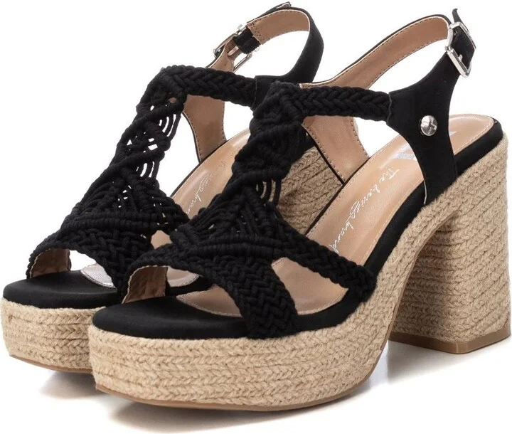Women's Heeled Jute Platform Sandals By Xti - Image 9