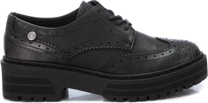 Women's Heeled Lace-Up Loafers In Black