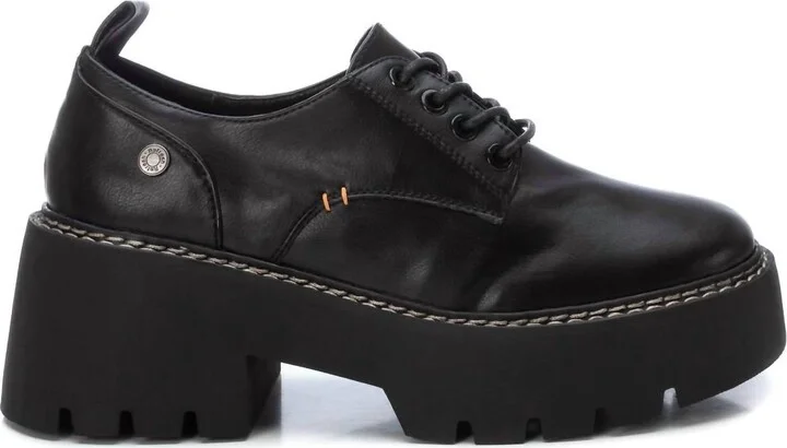 Women's Heeled Lace-Up Loafers In Black