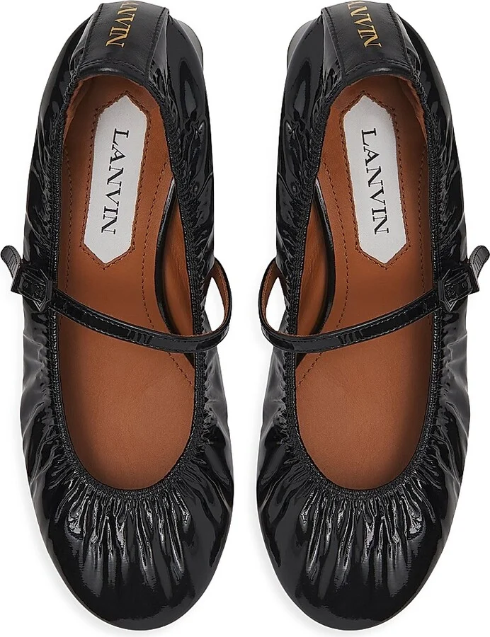 Women's Heeled Mary Janes in Glossy Leather - Black - Size 4 - Image 3