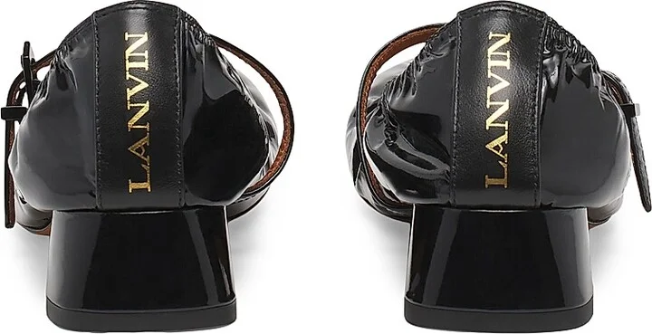 Women's Heeled Mary Janes in Glossy Leather - Black - Size 4 - Image 4