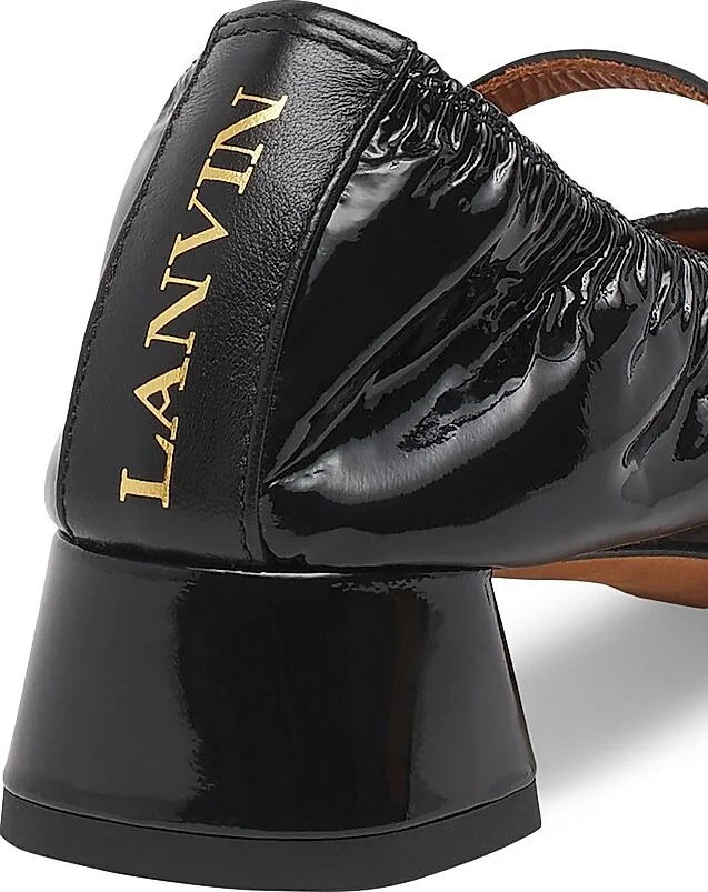 Women's Heeled Mary Janes in Glossy Leather - Black - Size 4 - Image 5