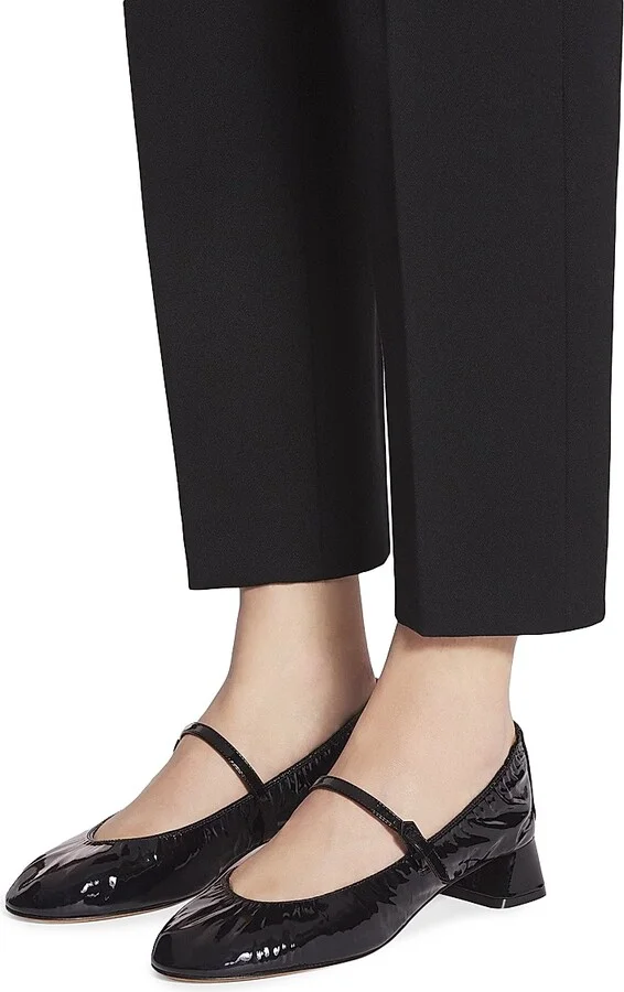 Women's Heeled Mary Janes in Glossy Leather - Black - Size 4 - Image 6