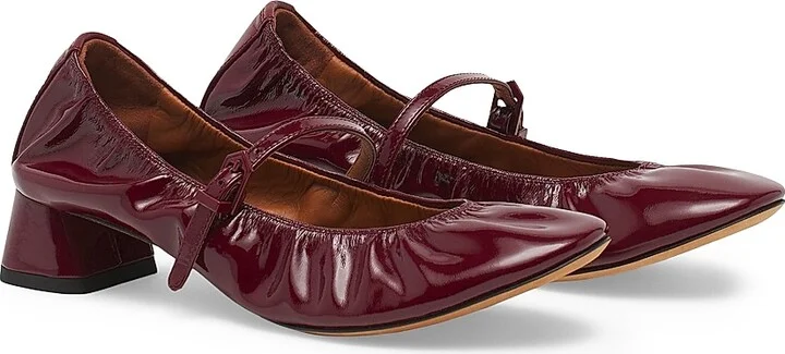Women's Heeled Mary Janes in Glossy Leather - Black - Size 4 - Image 7