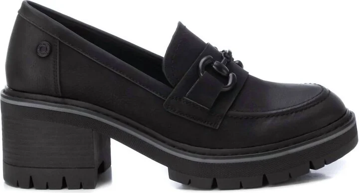 Women's Heeled Moccasins In Black
